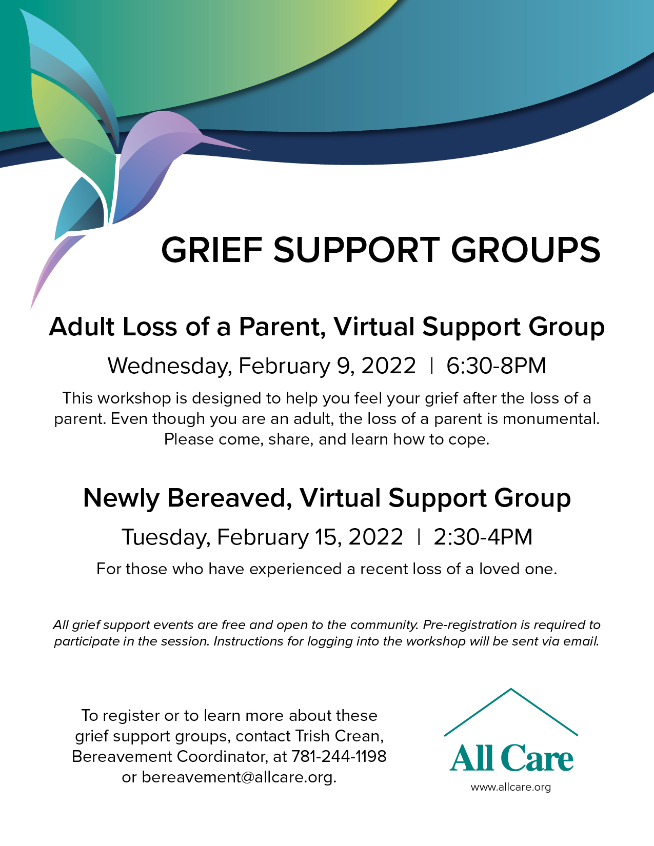 Grief Support Groups February 2022