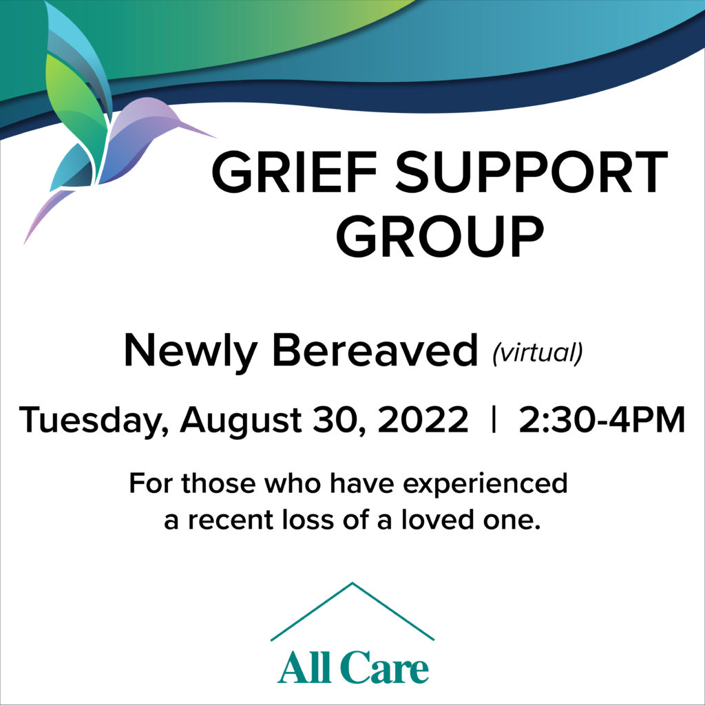 Newly Bereaved Support Group, Grief Virtual Workshop