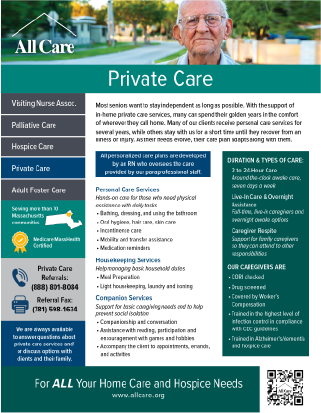 Private Care Services Flyer